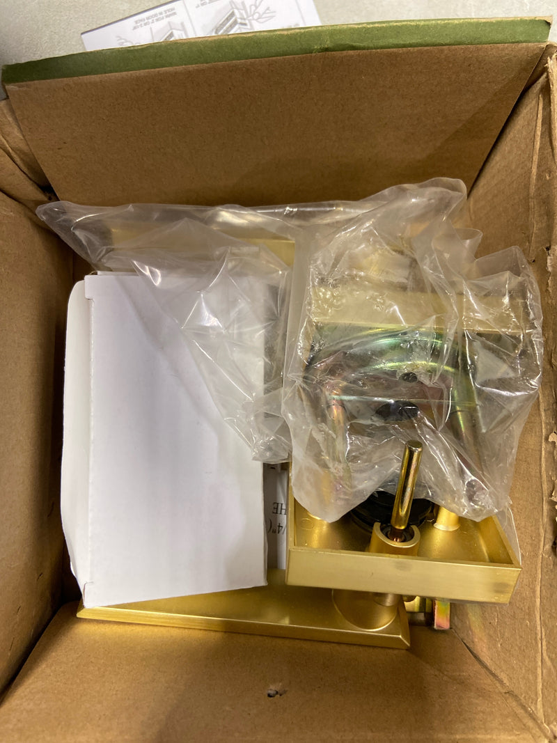 Sure-Loc CT102 SB Cortina Privacy Door Lever Set with Square Rose - Satin Brass