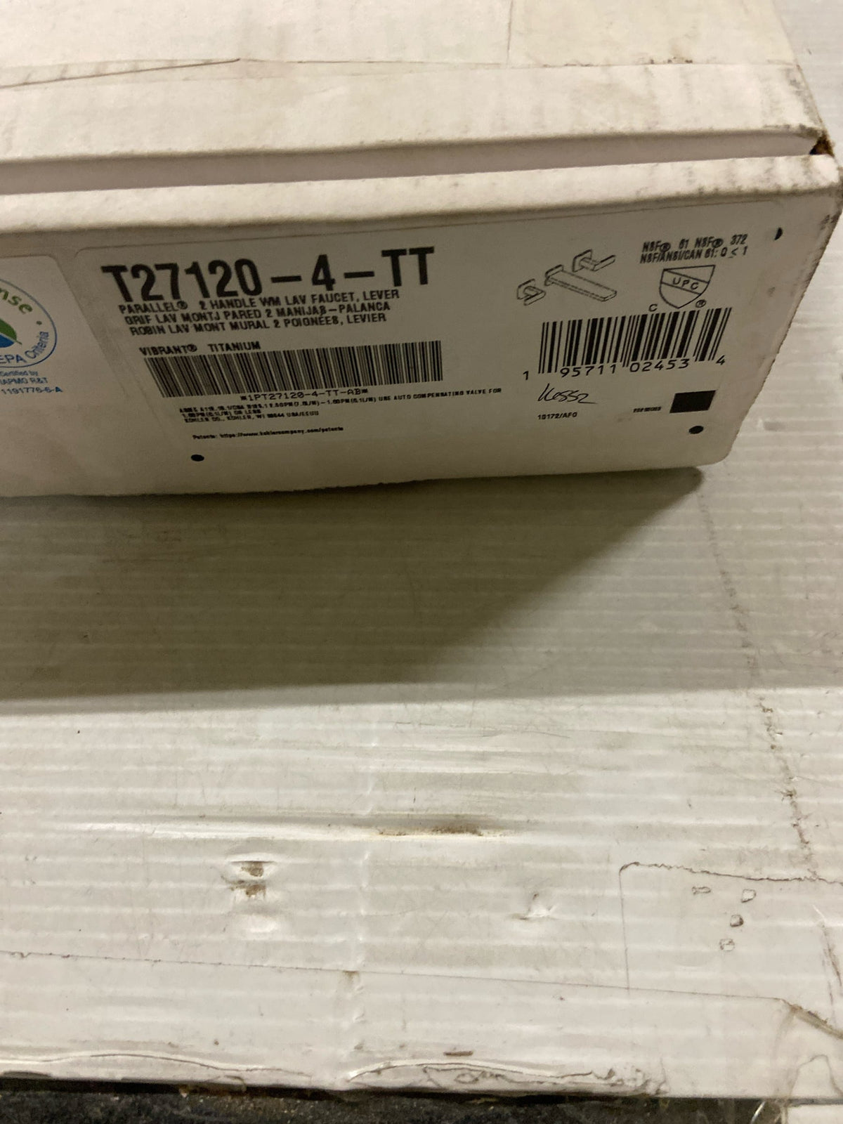 KOHLER K-T27120-4-TT PARALLEL 2 HANDLE WM LAV FAUCET, LEVER, Vibrant Titanium