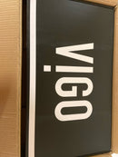 Vigo VGT1061 Giovanni 17" Circular Glass Vessel Bathroom Sink with 1.2 GPM Waterfall 11" H Deck Mounted Bathroom Faucet and Pop-Up Drain Assembly - PVD Brushed Nickel