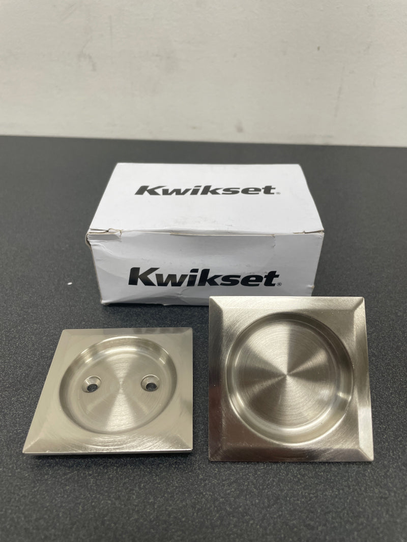 Kwikset 334SQT-15 Square Passage Hall/Closet Pocket Door Lock - Satin Nickel