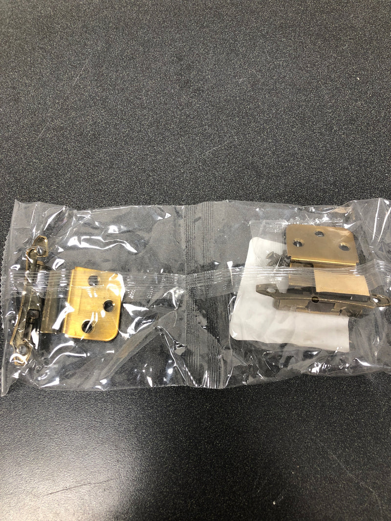 Amerock BPR7928AE Pair of 3/8" Inset Self-Closing Face Mount Hinges - Antique Brass