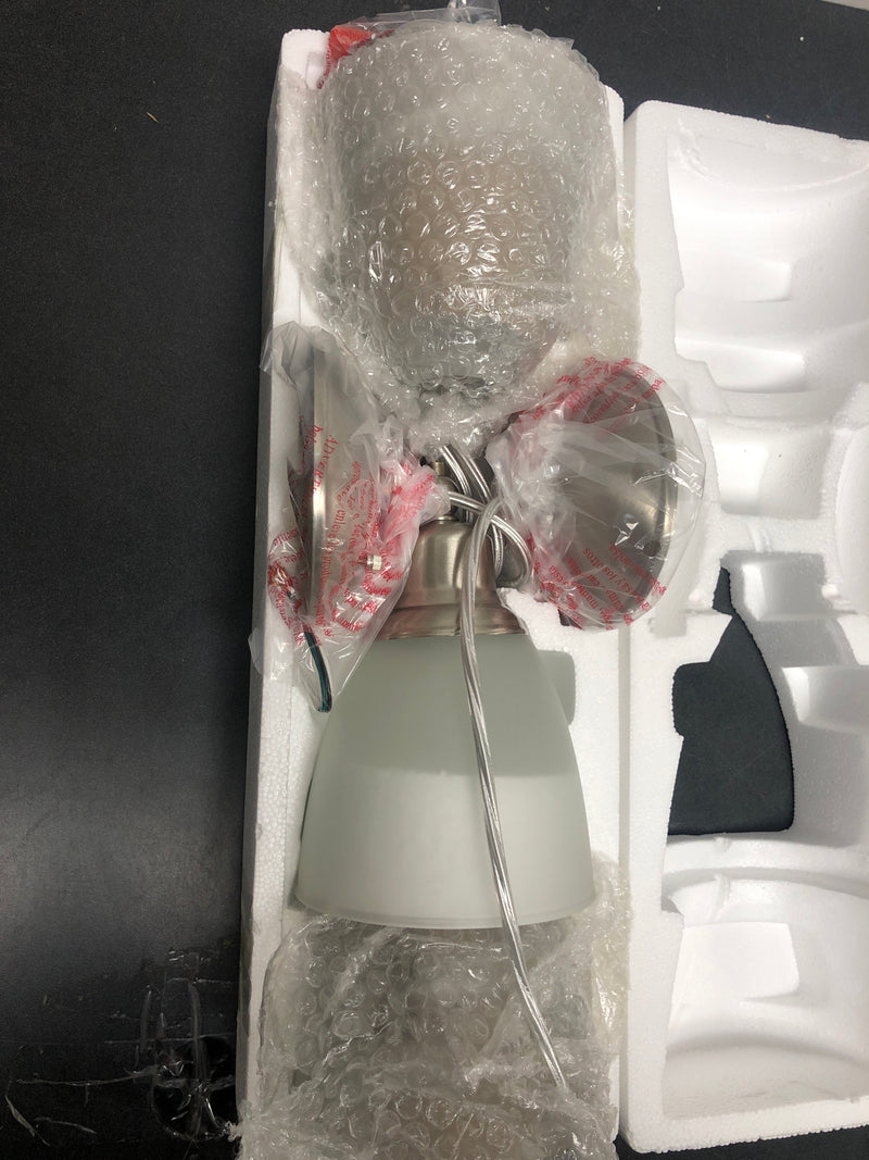 Hampton bay HBV8991-BN Riverbrook 1-Light Brushed Nickel Mini Pendant with Frosted White Glass Shade (3-Pack)