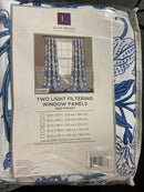 Lush decor 16T005377 Navy/White Floral Rod Pocket Room Darkening Curtain - 52 in. W x 95 in. L (Set of 2)