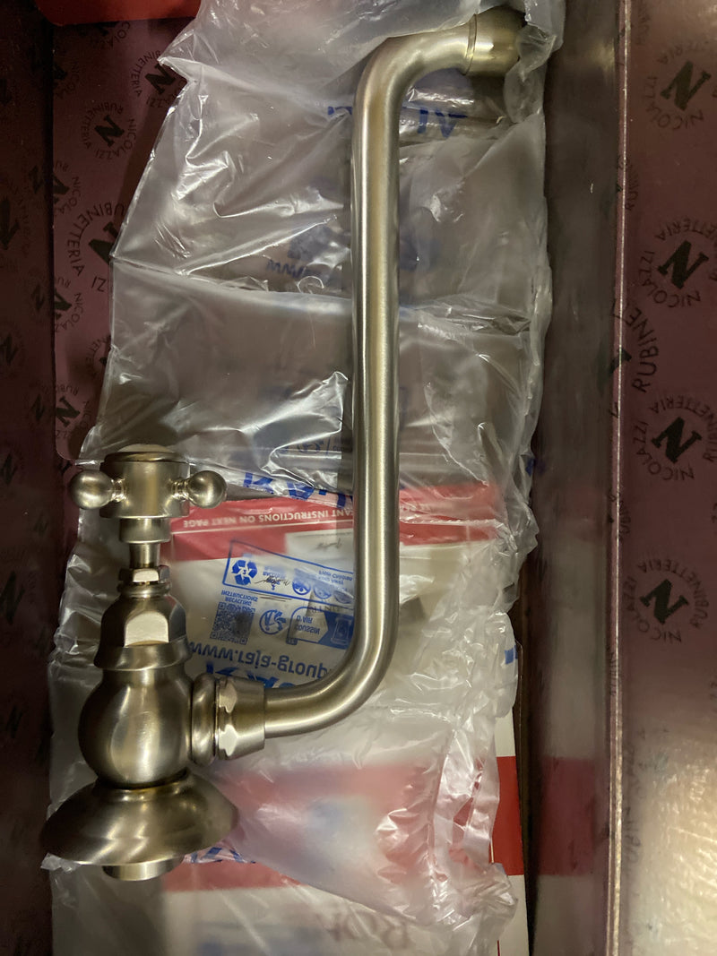 Rohl A1445XM-2STN Satin Nickel Pot Filler Single Tap with Cross Handle A1445XM-2