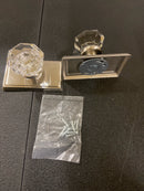 Emtek 8521OTUS15 Old Town Non-Turning Two-Sided Dummy Door Knob Set with Rectangular Rose from the Brass Crystal Collection - Satin Nickel
