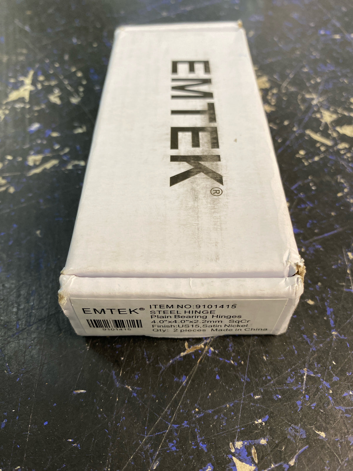 Emtek 91014 4" x 4" Square Corner Plain Bearing Mortise Hinge - Pair, Satin Nickel