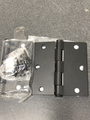 Emtek 91013 3.5" x 3.5" Square Corner Plain Bearing Mortise Hinge - Pair, Flat Black