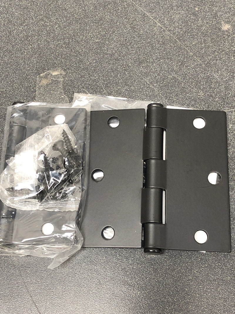 Emtek 91013 3.5" x 3.5" Square Corner Plain Bearing Mortise Hinge - Pair, Flat Black