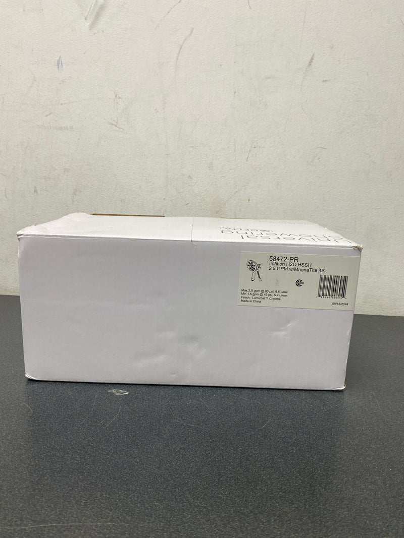 Delta Faucet 4-Spray In2ition 2-in-1 Dual Shower Head with HandHeld Spray, H2Okinetic Chrome Shower Head with Hose, Showerheads, Handheld Shower Heads, Magnetic Docking, Lumicoat Chrome 58472-PR