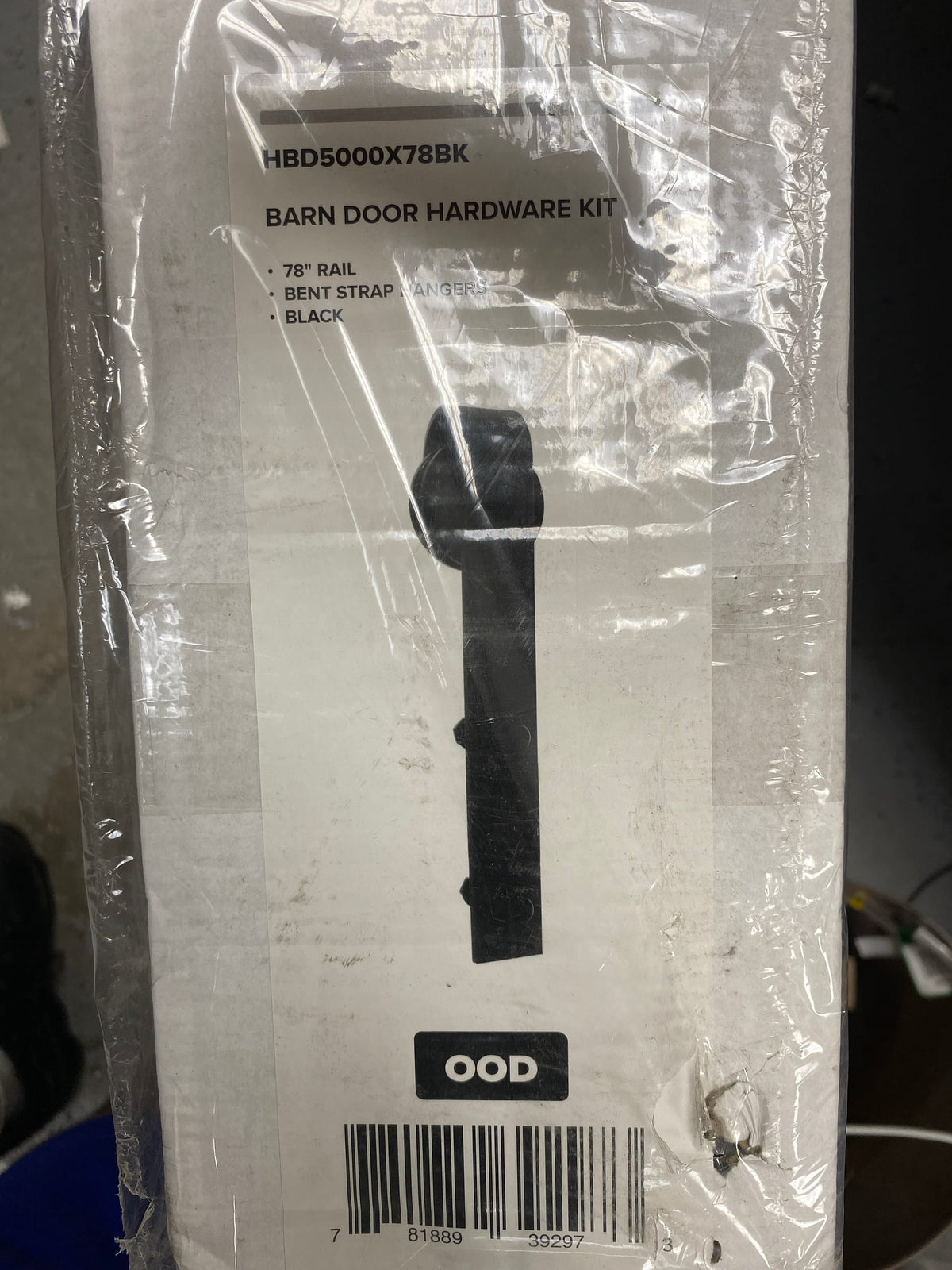 Miseno MBDH0005X78BK 78-3/4" Bent Strap Barn Door Hardware Kit - Black