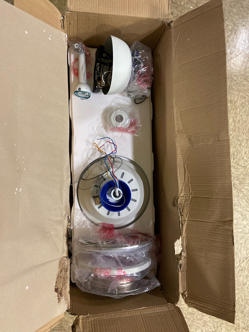 KICHLER 300365MWH Protruding Mount, 3 walnut Blades Ceiling fan with 23 watts light, Matte White