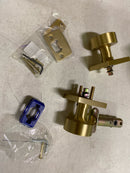 Emtek 5210ROUUS4 Round Knobset Privacy Door Knob Set with Square Rose - Satin Brass