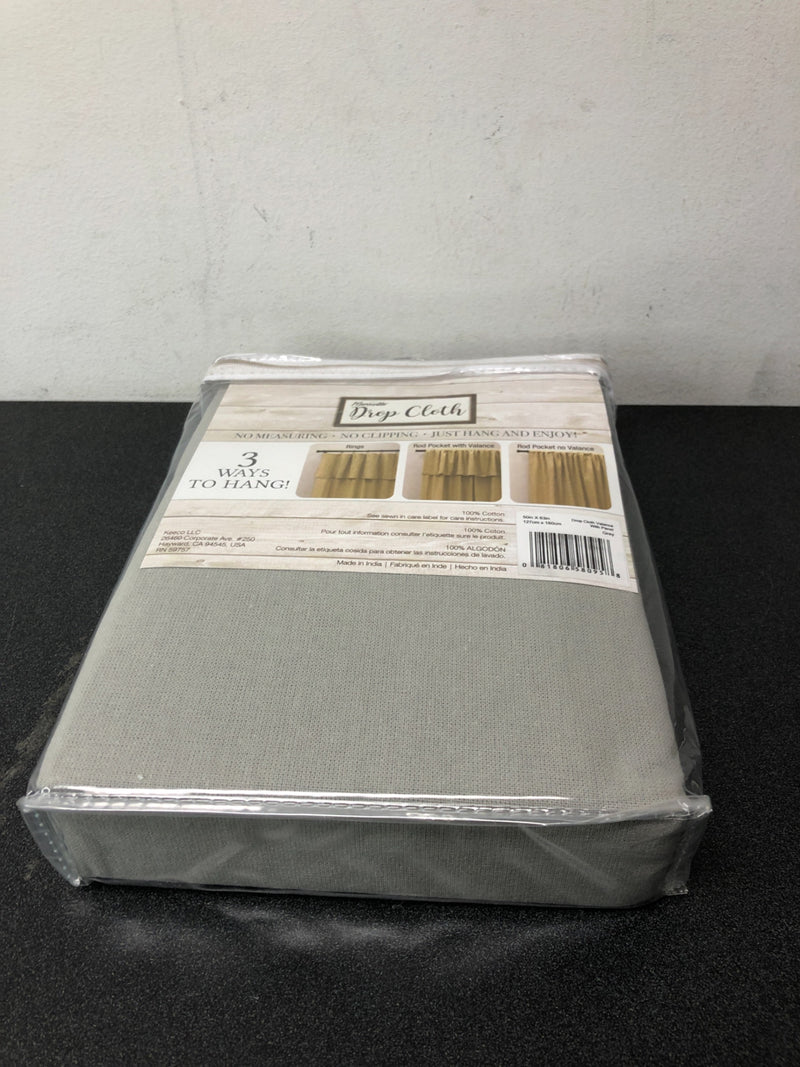 Mercantile FZE009AB1GRY Drop Cloth 50 in. W x 63 in. L Cotton Window Panel in Grey