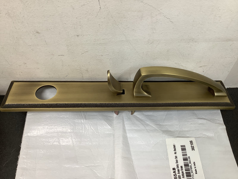 Signature Hardware 479117 Aurick Right Handed Solid Brass Keyed Entry Door Lever Set with 2-3/4" Backset - Antique Brass