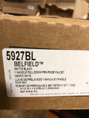 Moen 5927BL Belfield 1.5 GPM Single Hole Pre-Rinse Pull Down Kitchen Faucet with Duralock, Duralast, and PowerBoost Technologies - Includes Escutcheon - Matte Black