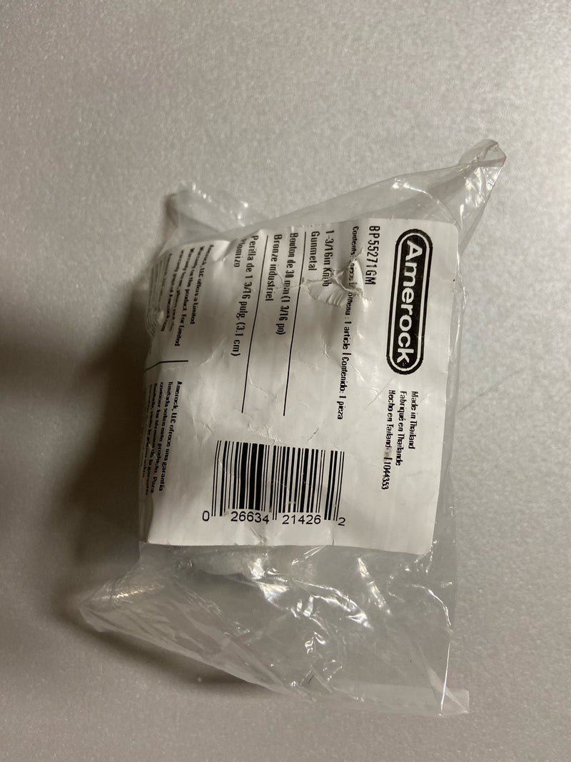 Amerock 2000641 Blackrock 1-3/16 in. (30mm) Modern Gunmetal Square Cabinet Knob