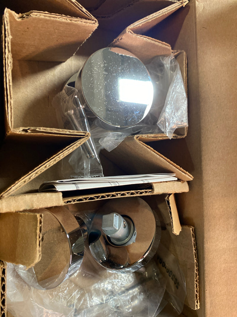 Baldwin FDCONCRR260 Contemporary Non-Turning Two-Sided Dummy Door Knob Set with Round Rose - Polished Chrome