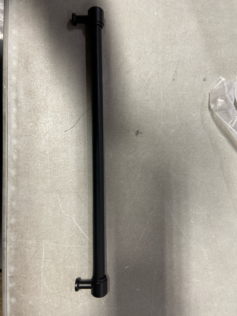 Signature Hardware 489522 Lazzara 12-5/8 Inch Center to Center Black Leather Bar Cabinet Pull - Matte Black