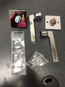 Baldwin Square Non-Turning Two-Sided Through-Door Dummy Door Lever Set with Square Rosette from the Reserve Collection - Polished Chrome