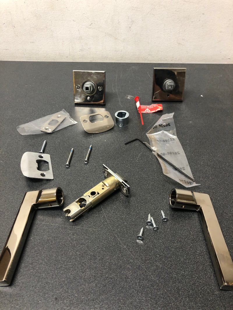 Baldwin Square Privacy Lever Set with Contemporary Square Rose