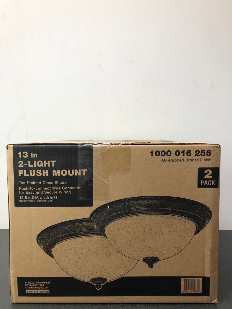 Unbranded EFG8012A-ORB 13 in. 1-Light Oil Rubbed Bronze Flush Mount (1-Pack)