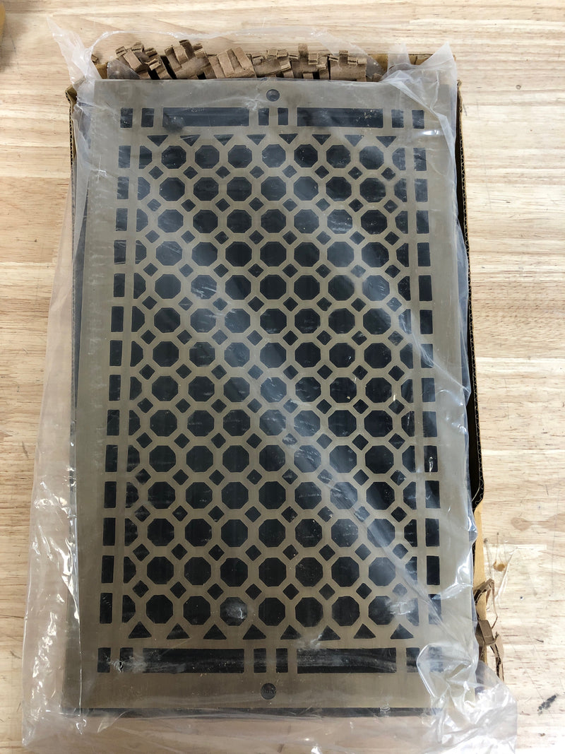 Signature Hardware 327329 Honeycomb Brass Wall Register - 8"x14" (9-1/4"x15-1/8" Overall) - Antique Brass