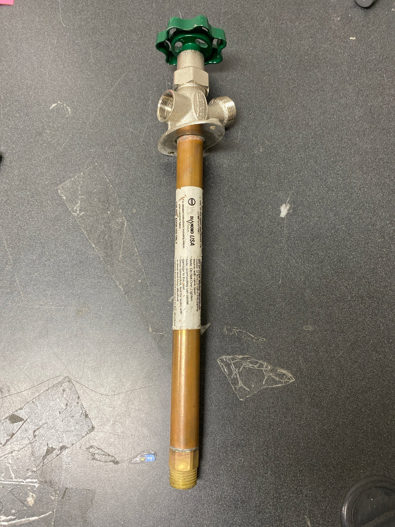 Prier Products C-144D10 1/2" MPT x 1/2 Sweat Handle-Operated Freezeless Residential Wall Hydrant with 10" Insertion - Satin Nickel