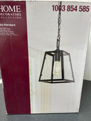 Home 1-Light Matte Black and Glass Mini Pendant