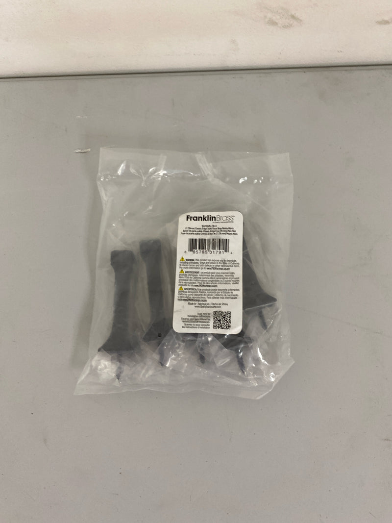 Franklin Brass Classic Edge (5-Pack) Door Stop 3' Matte Black Stoppers, Baseboard, Solid Rigid Bumper, Protect Walls/Doors B47252K-FB-C