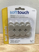 20 pieces - 3/4" Premium Soft Touch self stick Felt Pads  