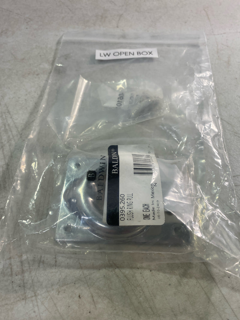 Baldwin 0395260 2-1/2 Inch x 3-5/16 Inch Flush Cabinet Pull - Polished Chrome