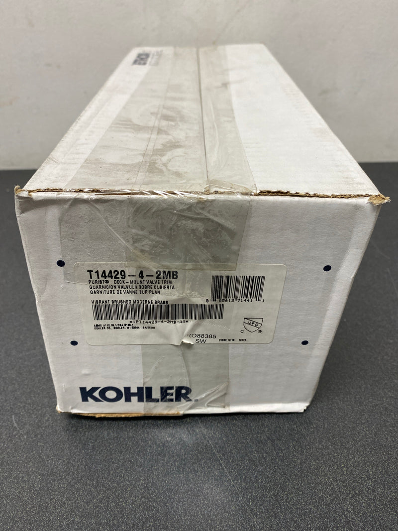 Kohler K-T14429-4-2MB Purist Lever Handles - Vibrant Brushed Moderne Brass