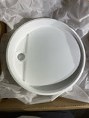 Vigo VG04018 Starr Modern White Matte Stone 15 in. L x 15 in. W x 5 in. H Round Vessel Bathroom Sink
