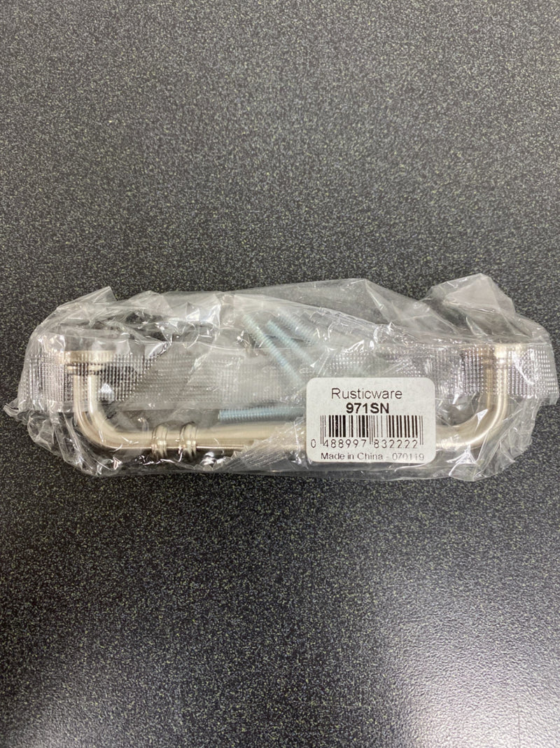 Rusticware 971SN-10PACK Contemporary 4" Center to Center Handle Double Knuckle Cabinet Pull - 10 Pack - Satin Nickel