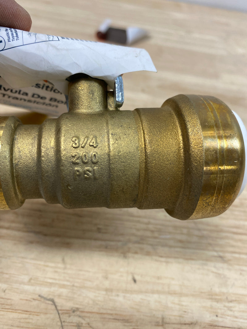 Sharkbite 25551LF 1 in. Push-to-Connect PVC IPS x 3/4 in. CTS Brass Ball Valve