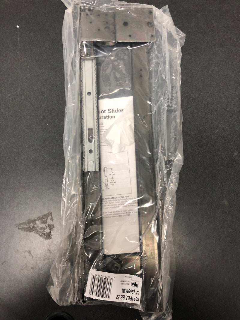 Knape and Vogt KV8071PEZEB22 22 Inch 3/4 Extension Ball Bearing Cabinet Door Pivot Slide with 30 Pound Weight Capacity - Pair - Black