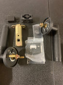 Emtek 5209US19.TAUS19.KNUS19.RH Knurled T-Bar Right Handed Privacy Door Lever Set with Disk Rose from the SELECT Brass Collection - Flat Black