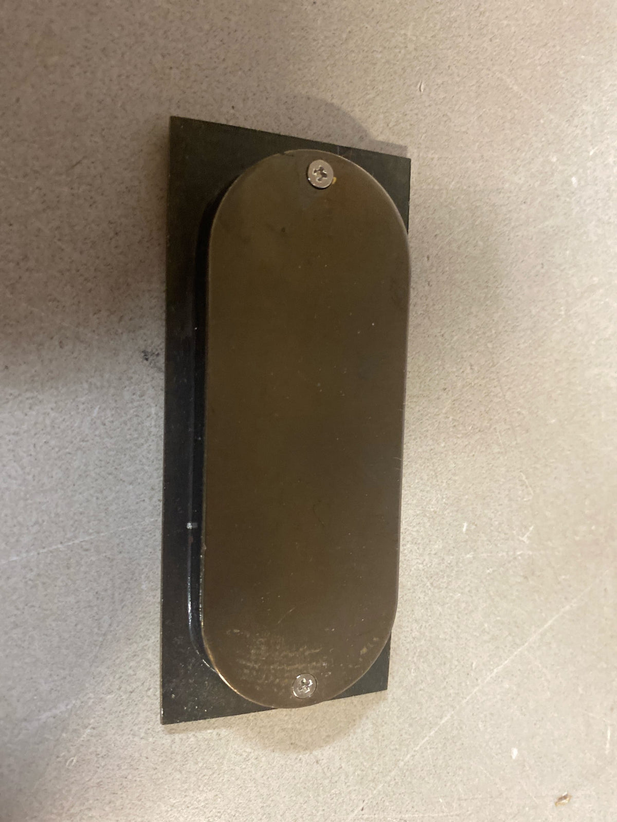 Emtek 2201TWB 4 Inch High Solid Brass Rectangular Flush Pull for Sliding Doors - Tumbled White Bronze