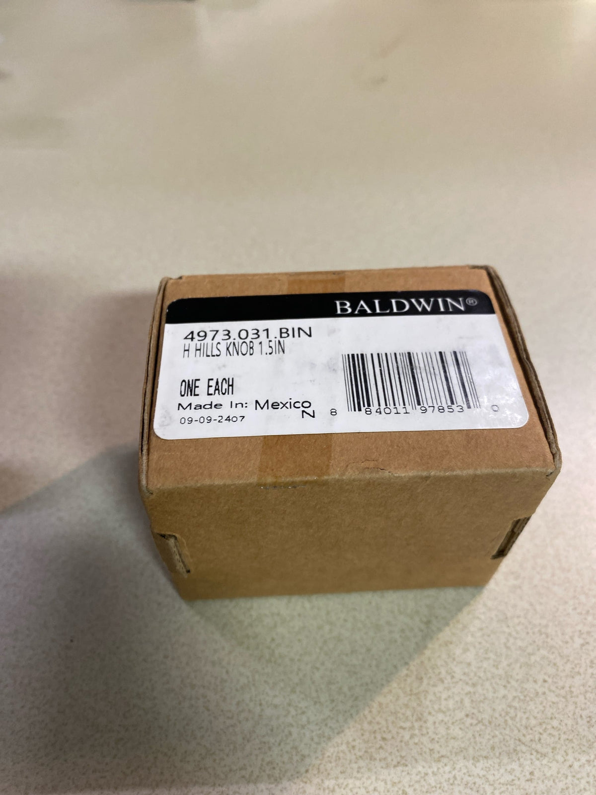 Baldwin 4973031BIN Hollywood Hills 1-1/2 Inch Mushroom Cabinet Knob from the Estate Collection - Non-Lacquered Brass
