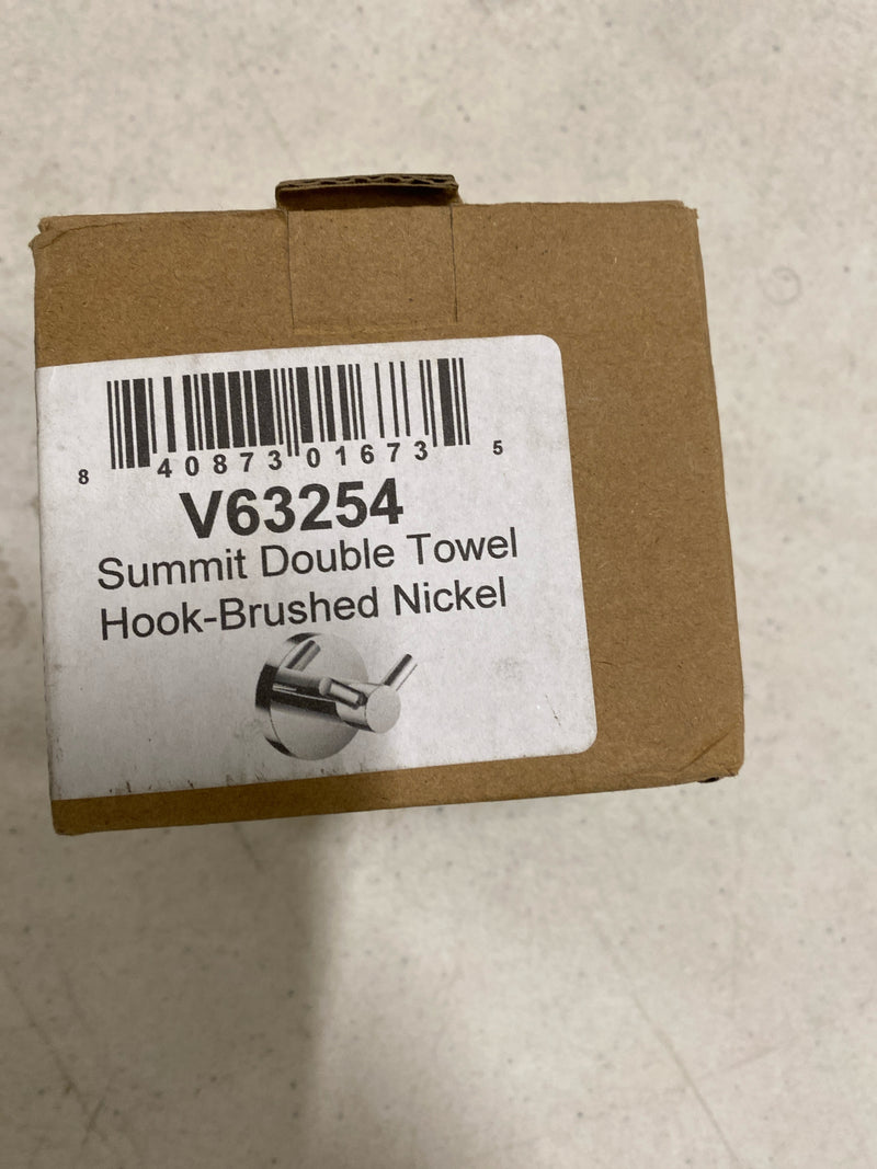 ICO Bath V63254 Volkano Summit Double Robe Hook - Brushed Nickel