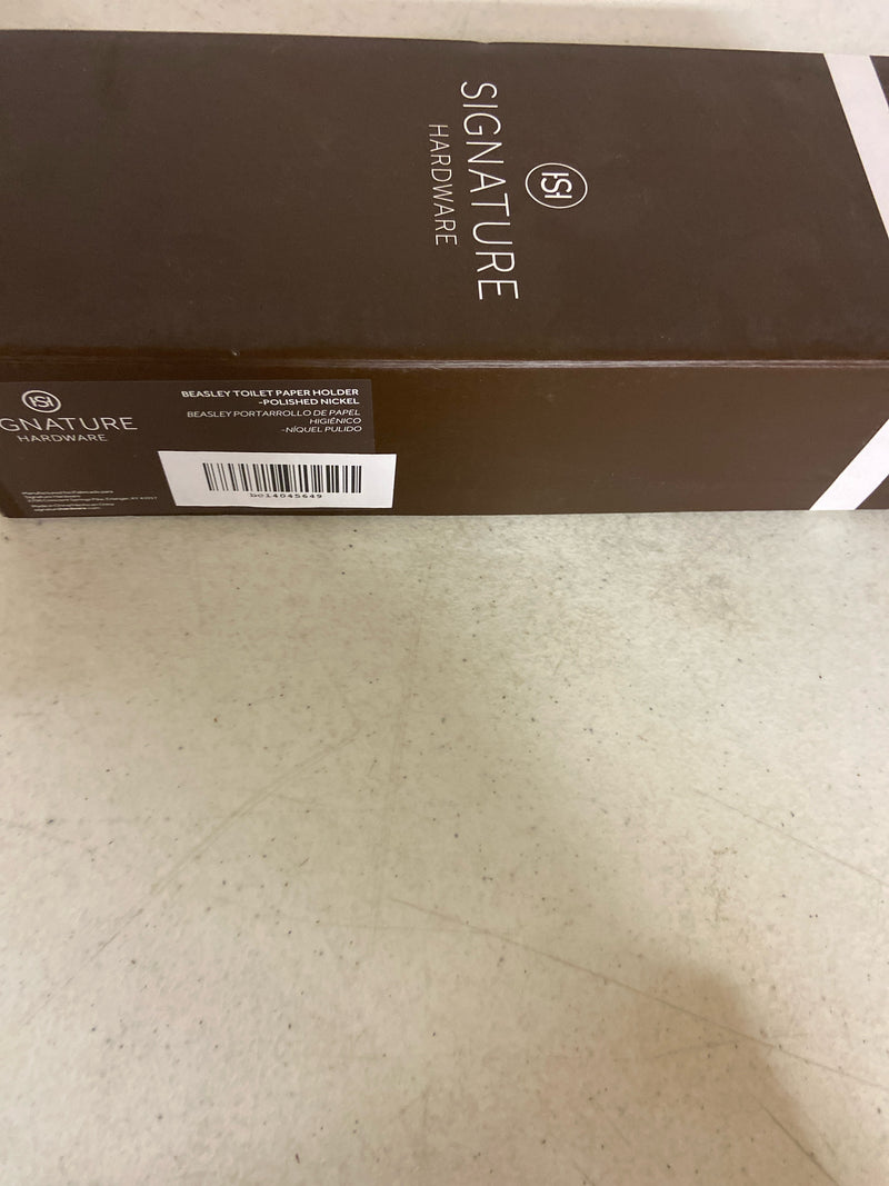 Signature Hardware 446912 Beasley Wall-Mounted Toilet Paper Holder - Polished Nickel