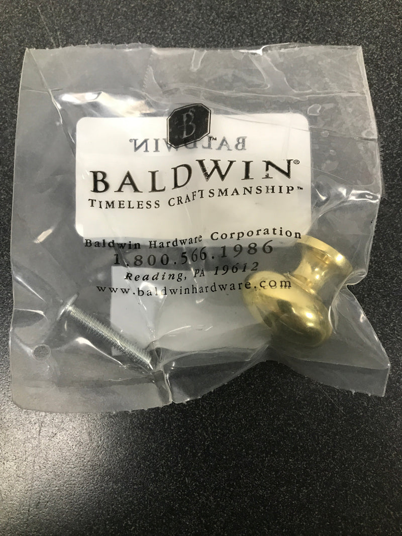 Baldwin 4704.030.BIN Classic Design 1-Inch Diameter Cabinet Knob, Polished Brass - Lacquered