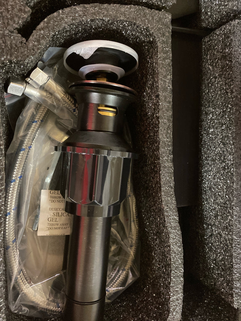 Homemystique N-76021-ORB-2 Single-Handle Waterfall Single Hole Low-Arc Bathroom Faucet with Pop-up Drain Assembly in Oil Rubbed Bronze