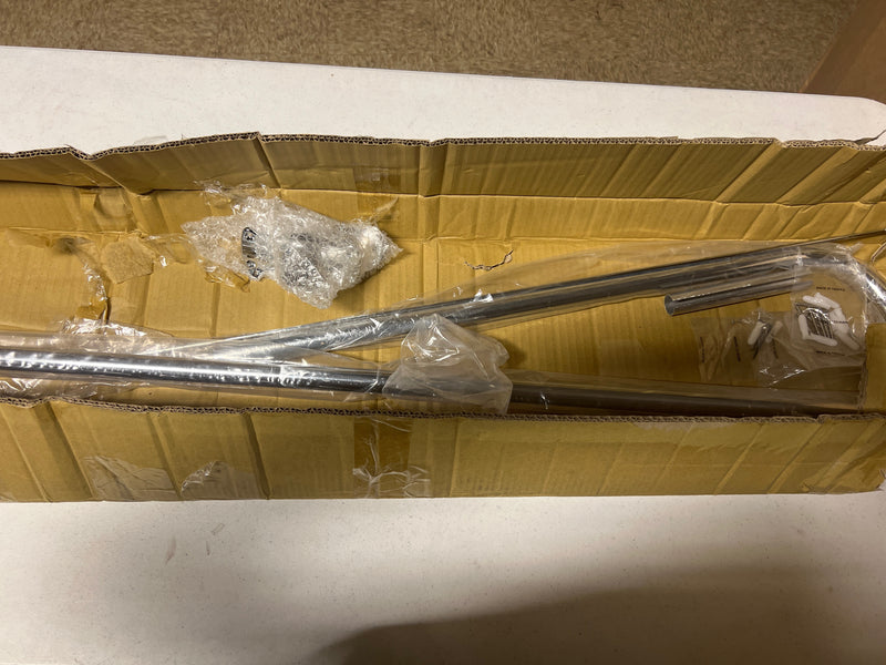 Signature Hardware 466798 60" x 30" Corner Brass Shower Rod - Chrome