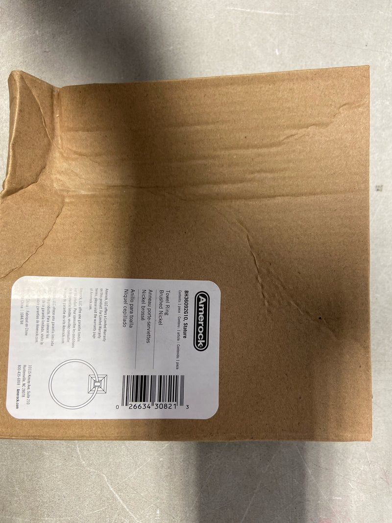 Amerock BH36092G10 Stature 7-9/16 in. (192 mm) L Towel Ring in Brushed Nickel