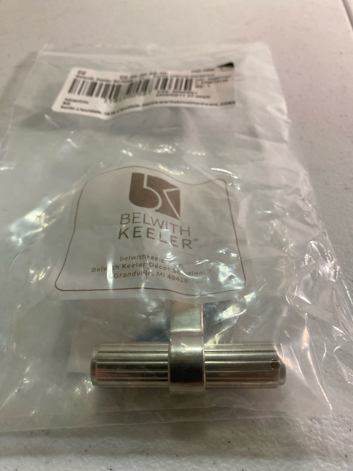 Belwith Keeler B076886-14 Sinclaire 2-3/8" Ridged T Bar Cabinet Knob / Drawer Knob - Polished Nickel