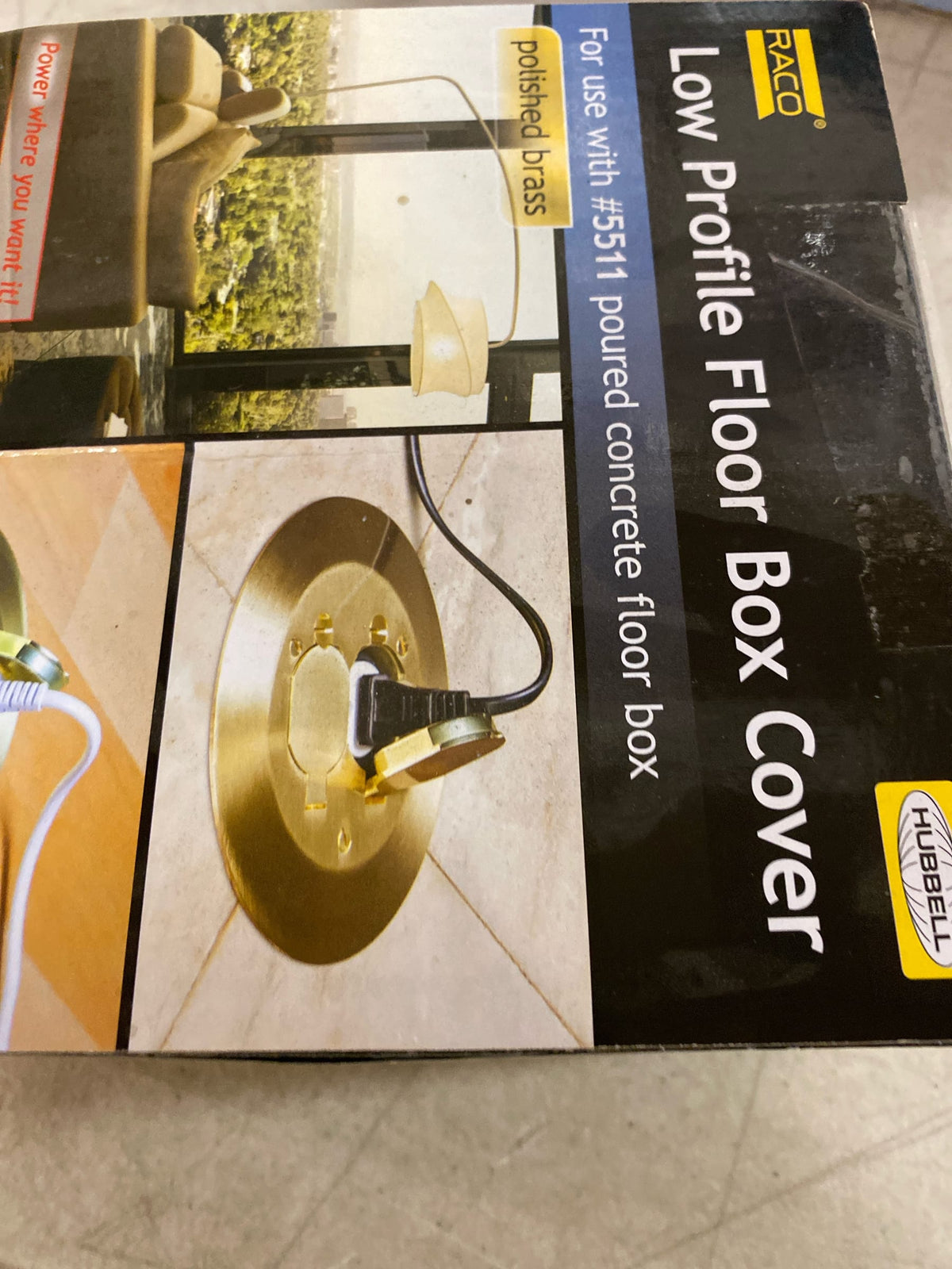 Raco RAC5500KIT 6-1/4" Round Floor Box Cover Kit - Brass
