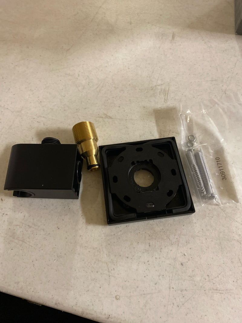 Hansgrohe 26889671 FixFit E Square Wall Elbow with Handshower Holder - Less Hose - Matte Black