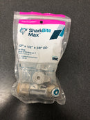 Sharkbite UR24984A Max 1/2 in. Push-to-Connect x 1/2 in. Push-to-Connect x 3/8 in. Compression Chrome-Plated Brass Service Stop Tee