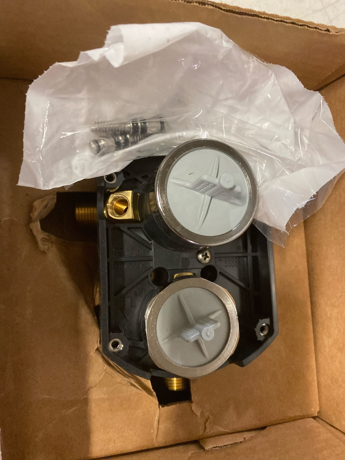 Delta R22000-WS Multichoice Shower Only Universal Rough In with Three Port Diverter and Service Stops - No Tub Outlet - N/A